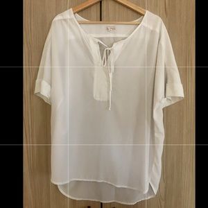 GAP silky white tunic/ oversized top size S